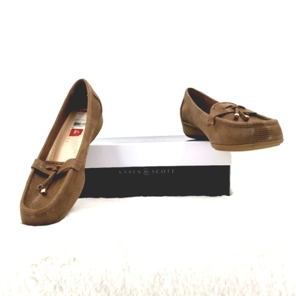 NEW Karen Scott Women's 8.5M Brown Snake Print Flat with Cushioned Sole - Picture 7 of 8